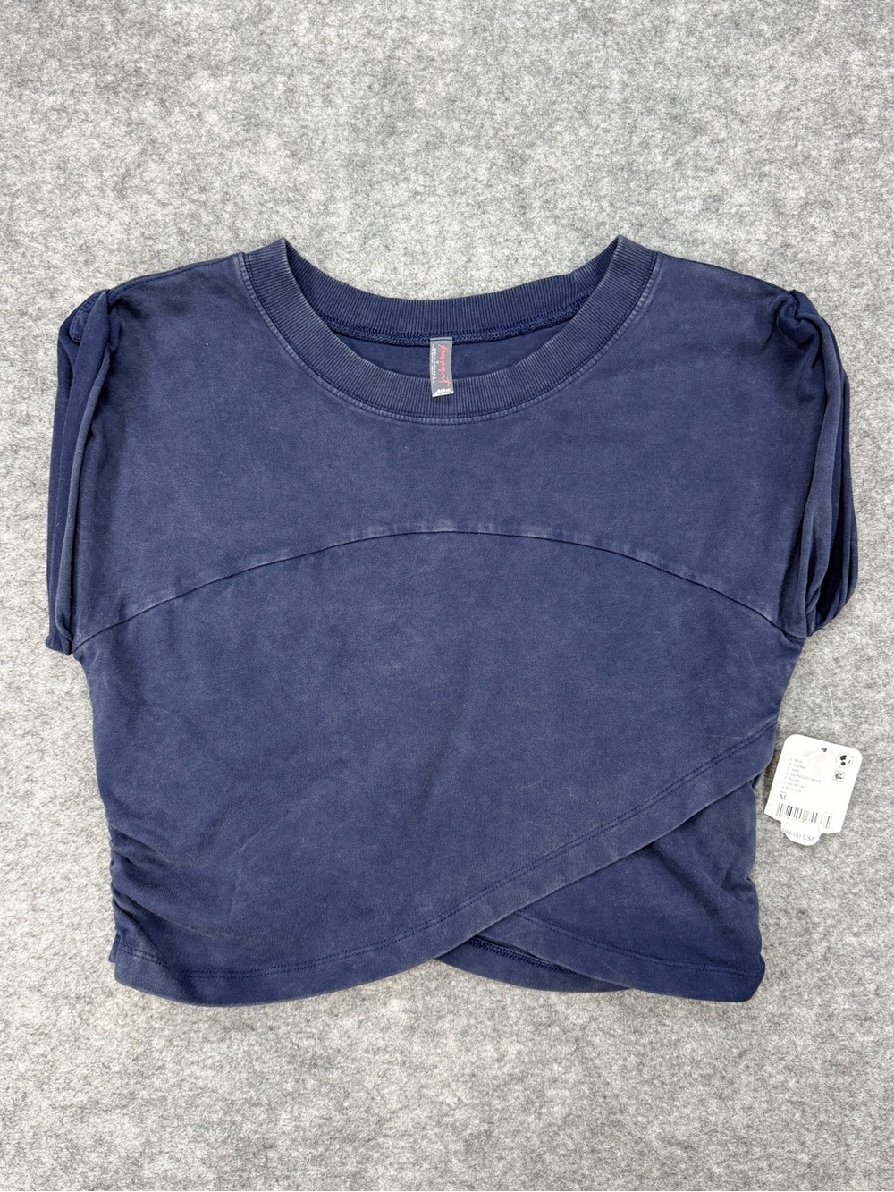 NWT Free People Fp Movement M Hot Shot Crossover Sporty Blue Navy Cropped Top